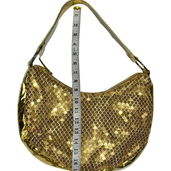 Y2K Gold Sequin Hobo Bag - Picture 5 of 9